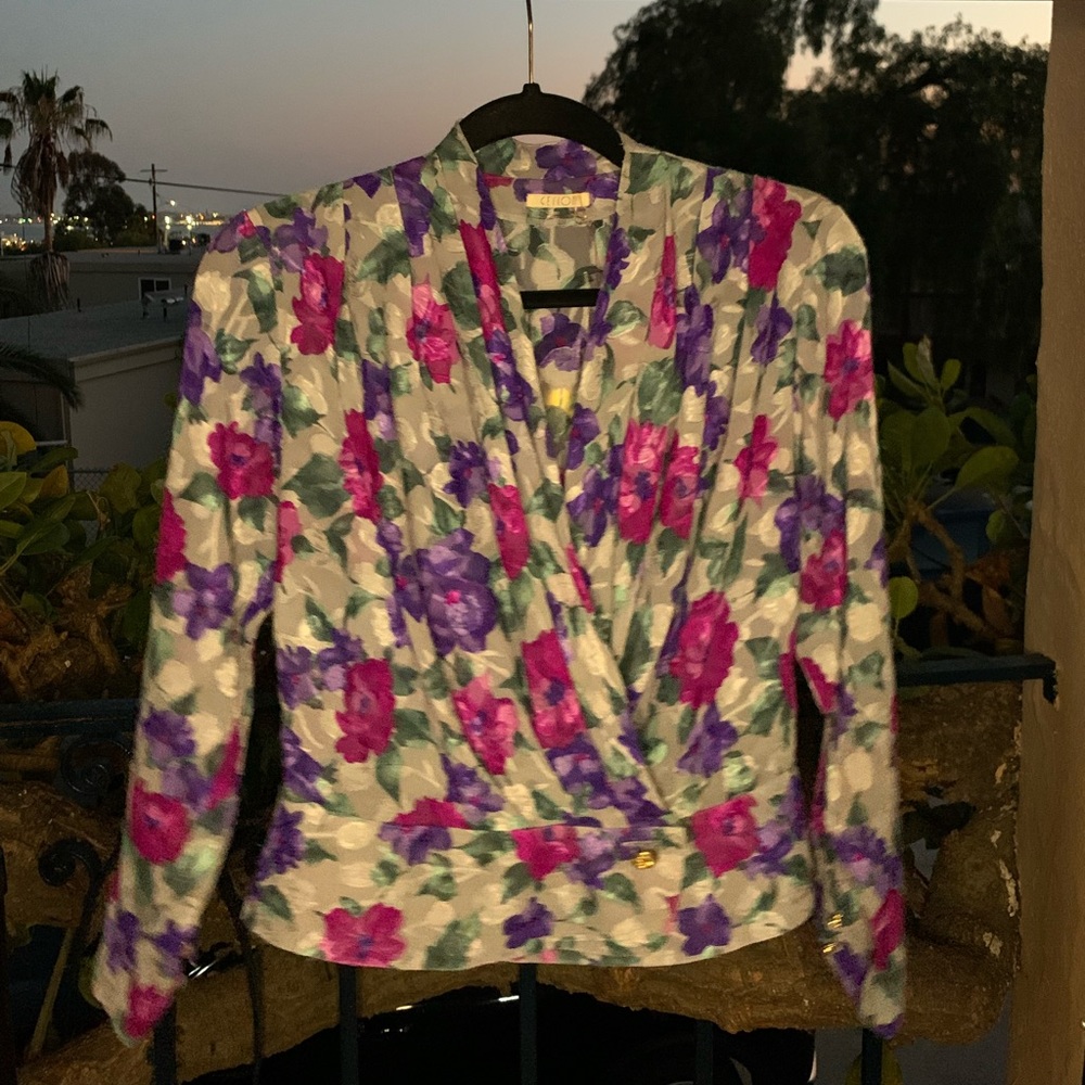 Vintage flower Wrap Top